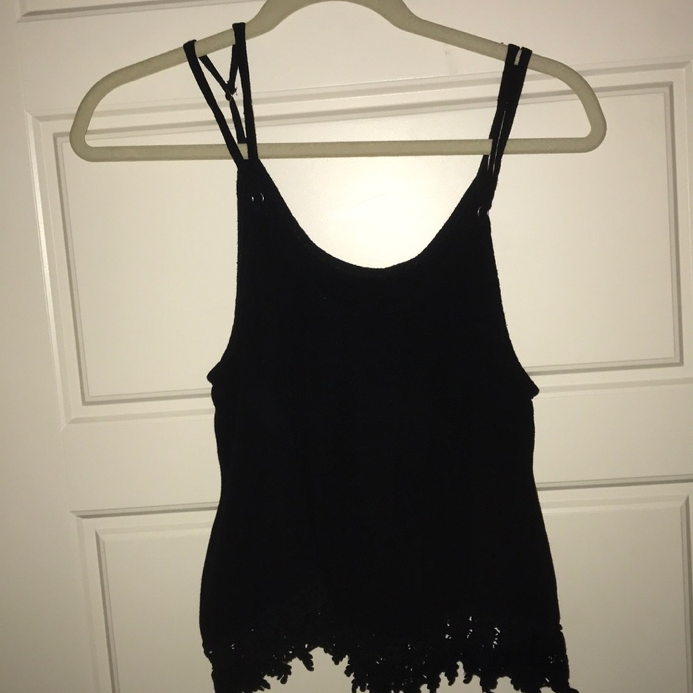 Black laced tank top